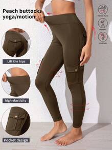 Calças de ioga femininas de cintura alta com vários bolsos, 2 peças, leggings esportivas para levantamento de bumbum e ajuste para atividades ao ar livre, corrida e ciclismo