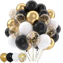 20/40 buc baloane confetti din hârtie negre și colorate, baloane din latex de 10 inch, pentru ziua de naștere, nuntă, absolvire, Anul Nou, aniversare, petrecere, decor