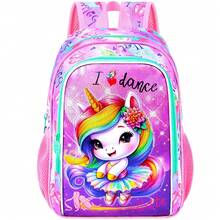 Backpack, 13" Girls Bookbag With Lunch Box, Kids School Backpacks Set For Elementary Preschool Kindergarten- Unicorn - Backpack - View 13