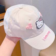 Sanrio 1pc Sanrio New Summer Cat Adjustable Baseball Cap - Breathable Polyester Fiber, Four Season Cat Sun Hat Baseball Cap, Y2k Style Baseball Cap - Ideal Choice For Valentine's Day, Birthdays, And Party Gifts