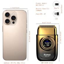 Kemei KM-T228 新款男士电动剃须刀，配备 1400mAh 大容量锂离子电池，3 档可调速度，液晶显示屏，可剃须和修剪胡须，刀片可去除面部毛发，是送给丈夫或父亲的理想新年礼物。 - 彩色 - 查看 13