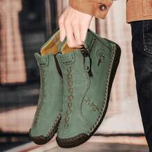 Low-Top, Pure Handcrafted Men's Casual Business Shoes And Outdoor Sports Shoes - màu xanh lá - Xem 2