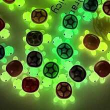 10/30/60 Peças Miniaturas de Tartaruga de Resina Luminosa que Brilham no Escuro para Artesanato DIY, Decoração de Jardim de Fadas, Ornamentos de Aquário, Acessórios de Paisagem de Tanque de Peixes