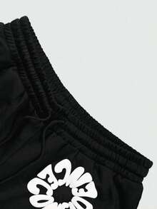 2025 Summer Beach Pants Casual Harajuku Y2 American 3D Printed Flower Shorts Vacation Outdoors Men Shorts Male Shorts - 黑色 - 查看 4