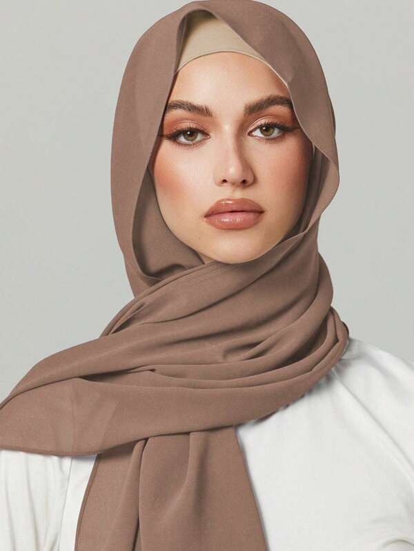 طقم وشاح تربان وقبعة مرنة للسيدات، مكون من وشاح جيرجيت ومطاط، حجاب شامل وإكسسوارات عباية متناسقة، ملابس كاجوال