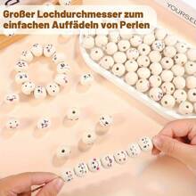 120pcs Wooden Beads With Holes, Big Eyes, Happy Expression, Suitable For Handcrafts, DIY Jewelry And Crafts, Home Decor, Professional Art Supplies, Mother's Day, Father's Day, Teacher's Day Decoration Gifts