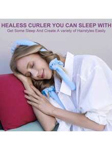 5 件套无热卷发套装，卷发棒头带，带发圈发夹，弹性发圈，柔软 DIY 波浪卷发造型工具，适合中长发卷发，返校、旅行度假必备品，女士发饰