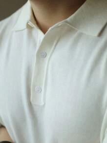 Men's Knit Short Sleeve Polo Shirt