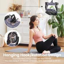 Portable Camping Fan With LED Light - 20000mAh Rechargeable Battery, Adjustable 270°/360° Design For Tents, Travel, And Outdoor Use,Travel Essentials Hand Held Fan,Portable Fans - Xám - Xem 6