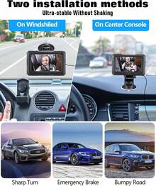 Zacro Cámara HD 1080P para Asiento Trasero de Coche - Espejo Retrovisor con Pantalla 4.3'' - Monitor de Bebé con Visión Nocturna y Ángulo Amplio - Conexión USB y Tipo-C - Ver 5