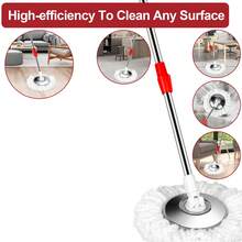 Mop With 2 Microfiber Mop Replacement Heads, 61inches Adjustable Handle For Floor Cleaning - Red - View 7