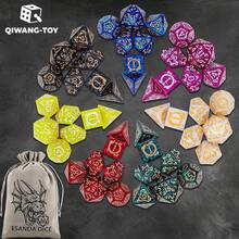 Polyhedral D & D Dice For RPG MTG -- Perfect For Role-Playing Board Games, Gray Drawstring Bags, And The Perfect Gift For Thanksgiving