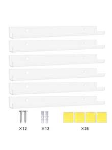 Nail Polish Wall Rack: 8 Shelves 12 Inch Clear Acrylic Nail Polish Organizer For 50-80 Bottles Multi-Purpose Acrylic Floating Shelves (15 Inch, Clear),For Holiday Beach, Bathroom Collection, Bedroom Collection, Large Capacity - Clear - View 14