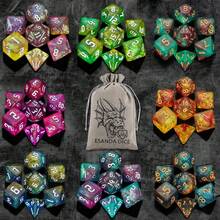 Polyhedral D & D Dice For RPG MTG -- Perfect For Role-Playing Board Games, Gray Drawstring Bags, And The Perfect Gift For Thanksgiving