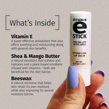 Reviva Labs Vitamin E Stick - Hydrating Lip Balm For Chapped Lips &Amp; Under Eye Care - Moisturizing With Beeswax, Shea Butter &Amp; Allantoin - Vitamin E Lip Balm For Men &Amp; Women (Pack Of 6)