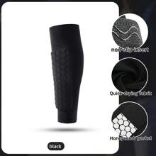 1 pièce Protège-tibia de football, manchon de compression pour le mollet unisexe avec coussin en nid d'abeille, convient pour l'entraînement des tibias, le baseball, la boxe, les arts martiaux mixtes et le VTT, léger