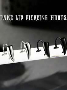 Wolf Teeth Non Piercing Labret Stainless Steel Polishing Lip Jewelry Ring Fashion Personalized Fangs