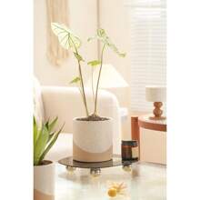 Ceramic Pots For Indoor Plants 2 Set Flower Pots 5.4 4.3 Inch With Drainage Double Color Glazed Led White And Terracotta Bottom Ceramic Planter Idea For Plant Lovers