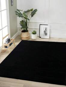 Jassrug Rabbit 30 Mm Fur Carpet – 120x180 Cm – 100% Polyester – Made In Turkey - Black - View 1