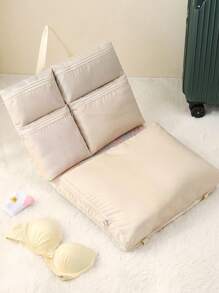 1pc Foldable Travel Organizer Bag, 6-In-1 Minimalist Design With Multiple Pockets, Portable Carry Bag For Storing Clothes, Pants, Shirts, Towels, Skincare, Cosmetics, Suitable For Travel, Vacation, Luggage, Back To School, Dorm, Halloween, Christmas