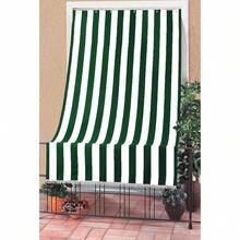 Striped Awning With Fringes For Balcony, Window, Washable Polyester Fabric, With Rings For Easy Installation, Available In Various Sizes And Colors, Ideal For Outdoor And Home Decoration - Xanh lá cây và trắng - Xem 1