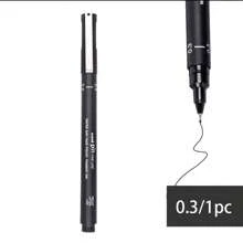 1 pieza Bolígrafo de punta micro de precisión / Bolígrafo de línea fina / Bolígrafo de dibujo técnico - Punta mediana impermeable, no tóxico, adecuado para bocetos y documentos de oficina, útiles escolares, de vuelta a la escuela