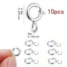 10pcs Spring Snap Hook Carabiner Stainless Steel Jewelry Connector, For DIY Handmade Bracelet, Necklace And Accessory Making