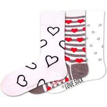 3 Pair Colorful Funky Patterned Women's Crew Dress Socks - Big Polka - View 1