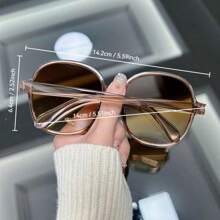 1 pieza Gafas de moda clásicas redondas, vintage con forma ovalada simple y minimalista, personalizadas con forma redonda para mujer