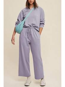 Cakulo Womens Sweatsuits 2 Piece Lounge Sets Fall Outfits Wide Leg Jogger Sweat Pants Loungewear Set Track Suits