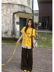 Women T-Shirts - 奶油黃 - 查看 4