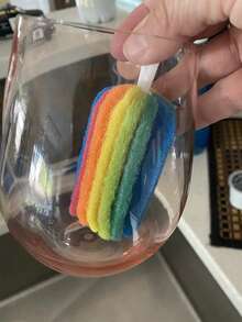 2pcs Long Handle Cup Brush, Rainbow Color Cleaning Brush Pot, Home Use Cup Cleaner, Bottle Brush - Multicolor - View 6