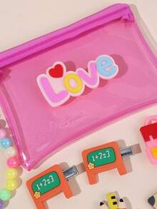 13 件开学第一天女孩返校小发夹、铅笔盒、尺子、学校发饰、可爱发夹（1 个包 + 12 个发夹） - 彩色 - 查看 4