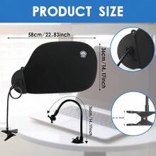 2 Pcs Adjustable Office Desk Shade And Cubicle Shade Office Plastic Privacy Desk Accessories For Block Light Privacy Glare Reduction And Improve Comfort Essential Product Black - Black - View 2