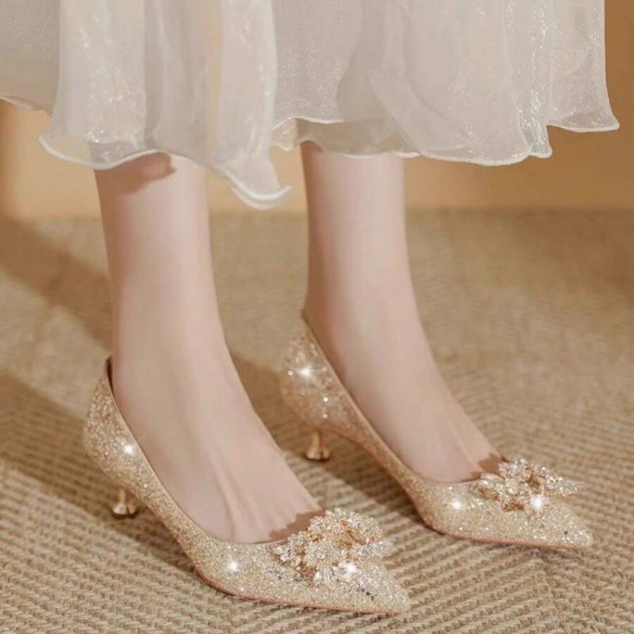 Bridal Garters & Barefoot Sandals - Silver Square Buckle - View 1