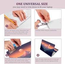 Laptop Skin Sticker Decal,16.5 17 17.3inch Laptop Netbook PC Notebook Universal Vinyl Reusable Skin Sticker Cover Personalized Art Case Protector, Sunset Peak,7367850 - 金色 - 查看 8