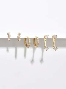 3 perechi (6 bucăți) de cercei din aur rafinați, eleganți și delicați, bijuterii pentru femei, cadouri pentru femei