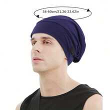 1 件男士可调节莫代尔双层无檐便帽，柔软休闲宽松帽，纯色头饰，适合春秋季、户外运动、所有季节