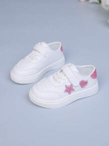 1 双幼儿女童休闲运动鞋，婴儿透气运动鞋春季新款白色运动鞋 - 白色 - 查看 8