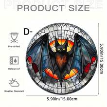 1 Pieza de Atrapasol de Acrílico con Estilo de Vitral de Murciélago y Calabaza Góticos - Decoración Vibrante de Halloween para el Hogar, Bar o Jardín, Ideas de Regalo Perfectas, Decoraciones de Halloween