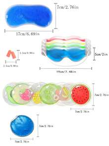 1/2/4/6 piezas, Máscara de ojos de hielo, Parche de hielo, Parche de hielo con frutas, Máscara de ojos refrescante, Máscara de ojos de hielo azul, Máscara de ojos de hielo verde, Máscara de ojos de hielo amarilla, Máscara de ojos de hielo roja, Máscara de ojos de gel, Máscara de ojos refrescante de verano, Máscara de ojos con bolsa de hielo, Máscara de ojos con parche de hielo, Máscara de ojos con compresa caliente de invierno, Paquete de hielo de gel, Paquete de compresa caliente y fría multifuncional