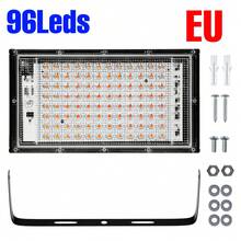 LED Grow Light Full Spectrum Indoor Green Plant 220V Greenhouse Tent Hydroponics System Growth Box Planting Fill Lamp Sunlight UV/IR Waterproof Floodlight Vegetable Flower Fruit Potted Succulent Bonsai Cactus Seeds Red Blue Cultivation 180°Adjustable Angle Seedlings Lighting With EU Plug 24/50/96/144leds
