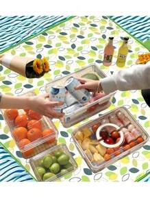 1 件大号加厚防沙防水垫、野餐毯、户外防水可折叠野餐垫、便携式野营垫，适合家人、朋友露营野餐（39.3 * 59 英寸） - 彩色 - 查看 4