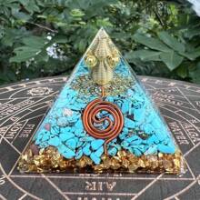 Boho Resin Geometric Pyramid Decor Large 6.5cm - Aesthetic Crystal Obelisk Shelf Decor, Zen Office Ornament, Spiritual Gift For Women Men,Nique Gift Idea For Housewarming Office Desk Display