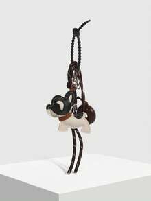 女士配饰, 多功能悬挂装饰, 博主风格, 风格系列, 3D卡通装饰, 可爱法国斗牛犬装饰, 彩虹绳配饰, 手工编织色块, 适合学生, 女士礼物, 包包挂饰, 钥匙扣, 可拆卸挂绳, 坏蛋风格, 返校必备, 可拆卸, 二合一装饰