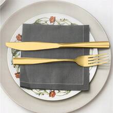 24-PIECE STAINLESS STEEL CUTLERY SET FOR 6 PEOPLE – GOLD LUXURY CUTLERY Dishwasher Friendly