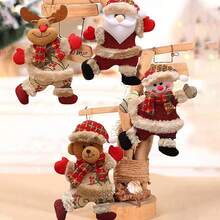 4Pcs Christmas Tree Hanging Ornaments Xmas Pendants Snowman Reindeer Bear Santa Claus Decoration Ornaments Sets For Christmas Party Decor, Tree Ornaments Set, Decor, Decorations Indoor, Tree Hanging Decorations,The Actual Object Shall Prevail