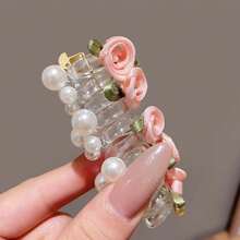 1pc Butterfly & Rose Telephone Wire Hair Scrunchie, Ponytail Holder, Stylish Hair Accessory - Multicolor - View 12