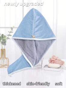 1 pièce/4 pièces Bonnet de lavage de cheveux séchage rapide en polaire de corail, serviette épaisse pour séchage des cheveux, turban mignon pour cheveux, serviette pour sécher les cheveux, usage domestique, salle de bains, douche, matériau absorbant, doux, agréable pour la peau, sans peluche, convient pour un usage quotidien