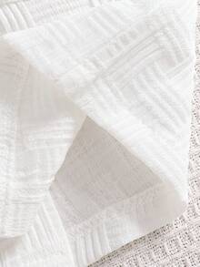 2 件套男婴纹理口袋熊刺绣衬衫和短裤街头时尚儿童套装